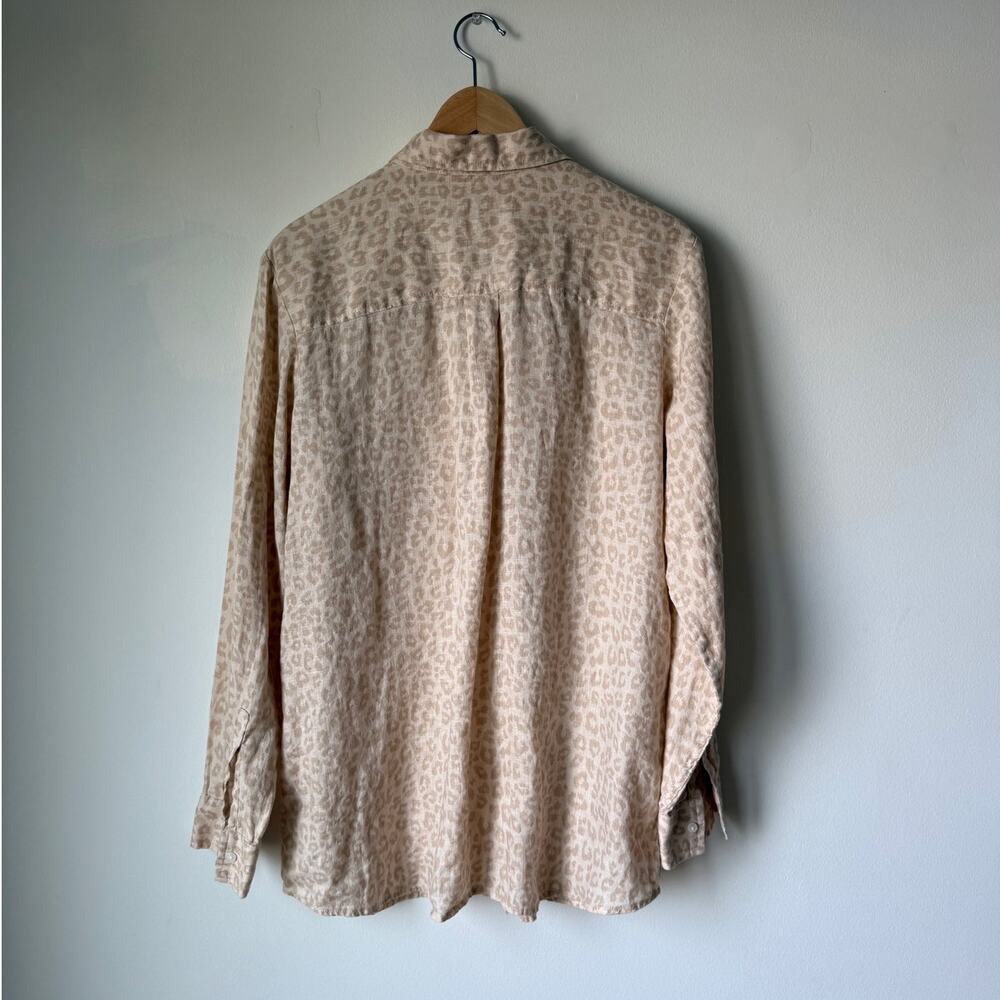 Gap 100% Linen Button Down Leopard Print Boyfrien… - image 7